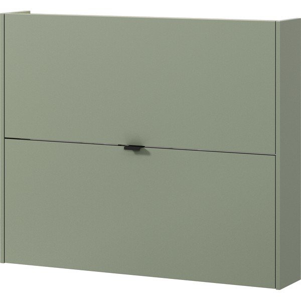 Scarpiera verde polveroso con effetto rovere con ante ribaltabili/da parete 100x83x18 cm Ameca – Germania
