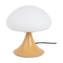 Lampada da tavolo giallo ocra in metallo con paralume in vetro (altezza totale 21 cm) Hongo – Leitmotiv