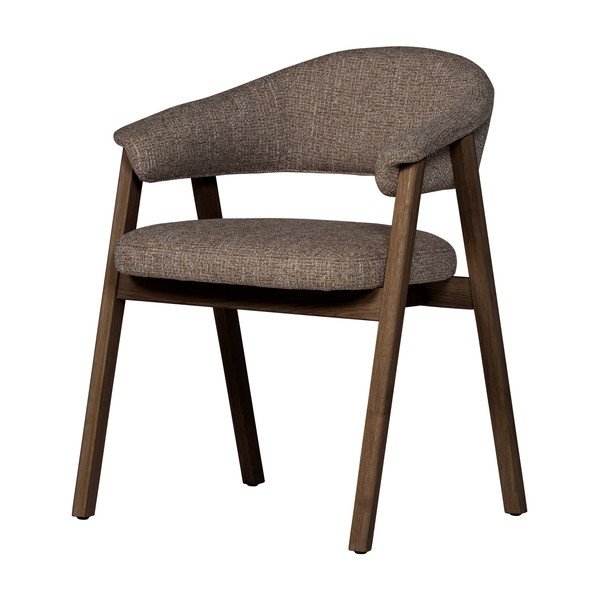Sedia da pranzo marrone in imbottito con braccioli Tunar – WOOOD