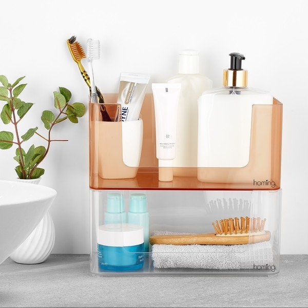 Organizer da bagno in plastica per cosmetici in set da 2 - Mioli Decor-image-1