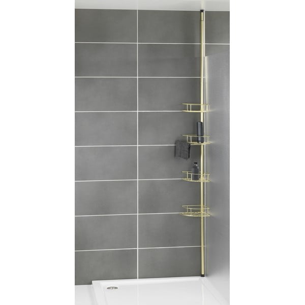 Mensola telescopica angolare per bagno in acciaio inox in oro Dolcedo - Wenko-image-1