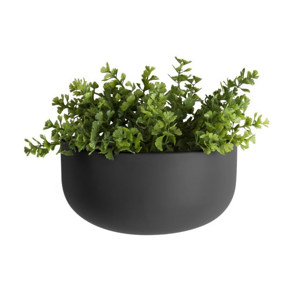 Vaso da parete in ceramica nera opaca Nest Oval - PT LIVING