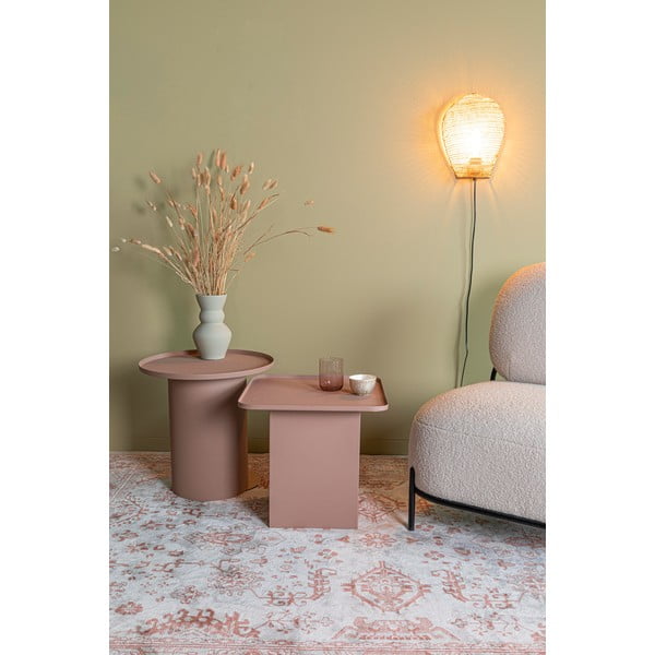 Tavolino rotondo in metallo ø 45,5 cm Sverre – White Label-image-2