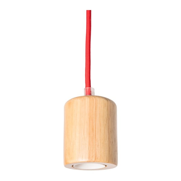 Lampada a sospensione con cavo rosso Wood - SULION-image-1