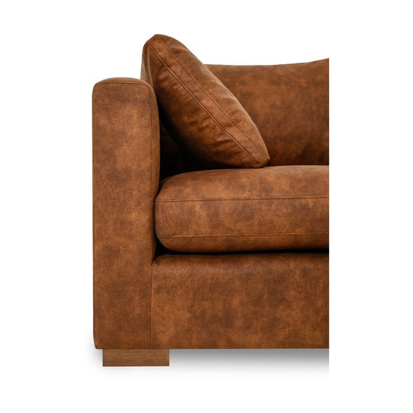 Divano in similpelle marrone cognac 175 cm Hamburg - Scandic-image-4