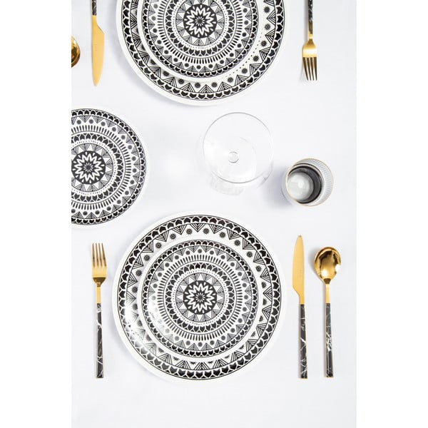 Posate in acciaio nero e oro 16 pezzi Avie - Premier Housewares-image-4