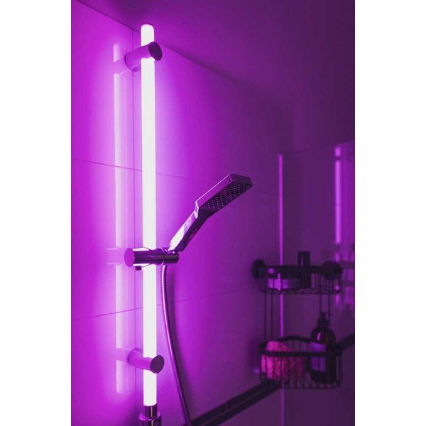 Asta doccia da parete con soffione color argento 94 cm LED - Wenko-image-1