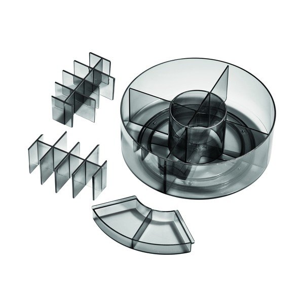 Organizzatore da bagno nero opaco per cosmetici in plastica riciclata Cosmetic Carousel - iDesign-image-4