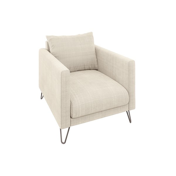 Poltrona color crema con rivestimento in ciniglia Freya – Ropez