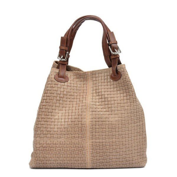 Hnědošedá kožená kabelka Isabella Rhea 858