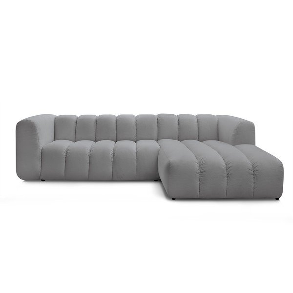 Divano angolare grigio chiaro (penisola a destra/chaise lounge) Talia – Bobochic Paris