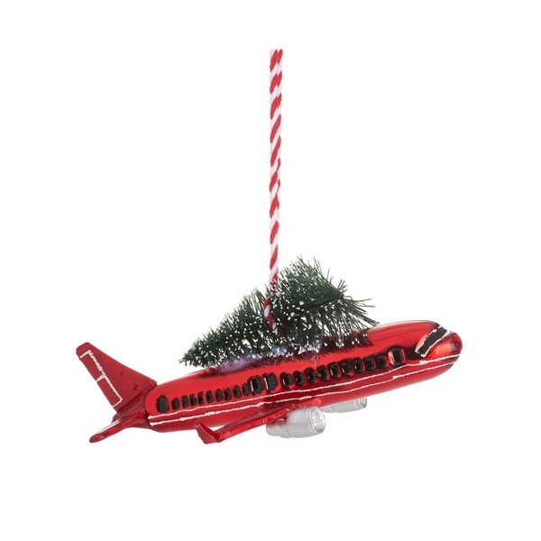 Decorazione per albero di natale fatta a mano 5,5 cm Airplane – Sass & Belle