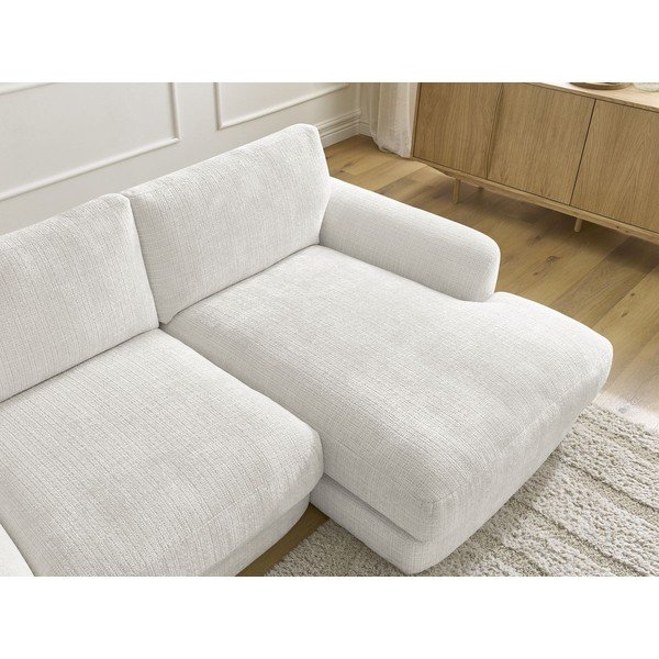 Divano angolare bianco (con penisola a destra/con chaise lounge) con rivestimento in ciniglia Leonore – Bobochic Paris-image-4