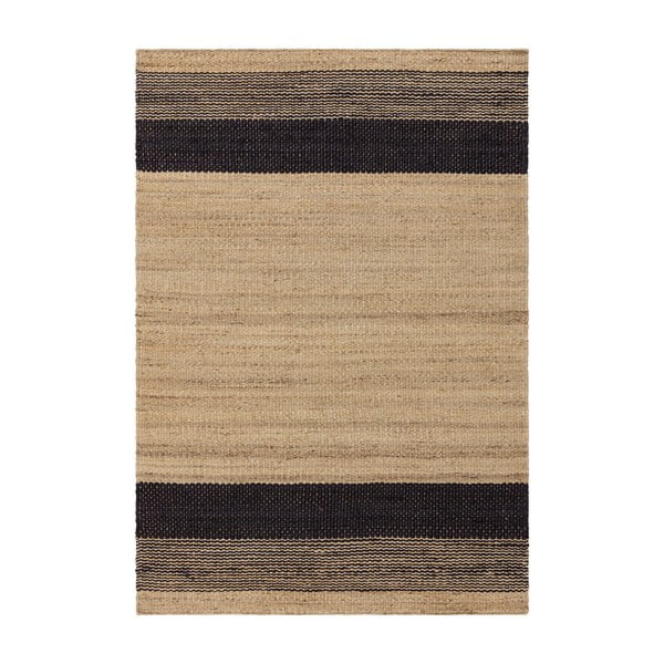 Tappeto nero/beige in iuta reversibile/tessuto a mano 160x230 cm Cedar – Asiatic Carpets