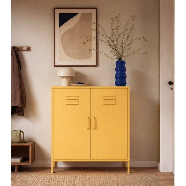 Armadietto in metallo giallo, 80 x 102 cm Cache - Novogratz-image-3