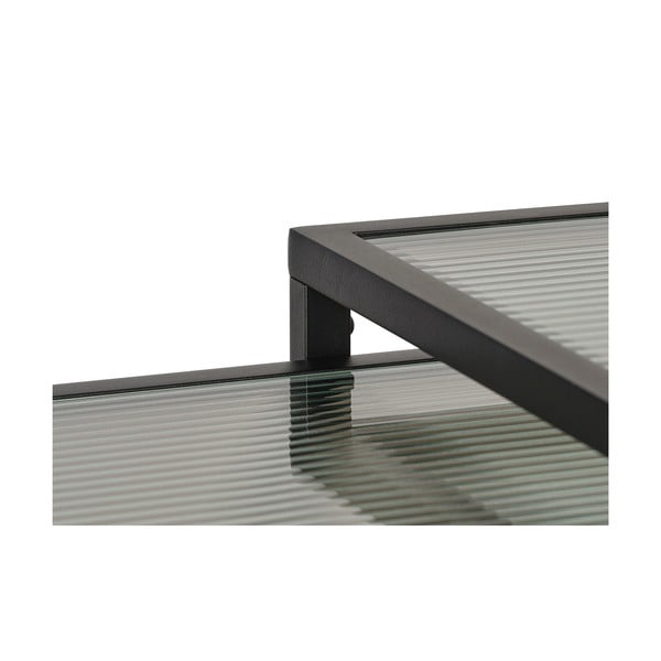 Tavolini in vetro nero in set di 2 pezzi 60x60 cm Bronco - Unique Furniture-image-3