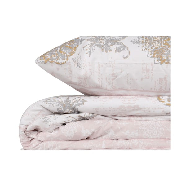 Biancheria da letto singola in cotone Renforcé marrone/beige 140x200 cm Daisy - Mijolnir-image-3