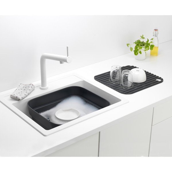 Scolapiatti con contenitore in plastica in grigio scuro SinkSide - Brabantia-image-4