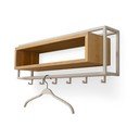 Attaccapanni da parete di colore naturale/grigio tortora in rovere massiccio con scaffale 78 cm School – Spinder Design