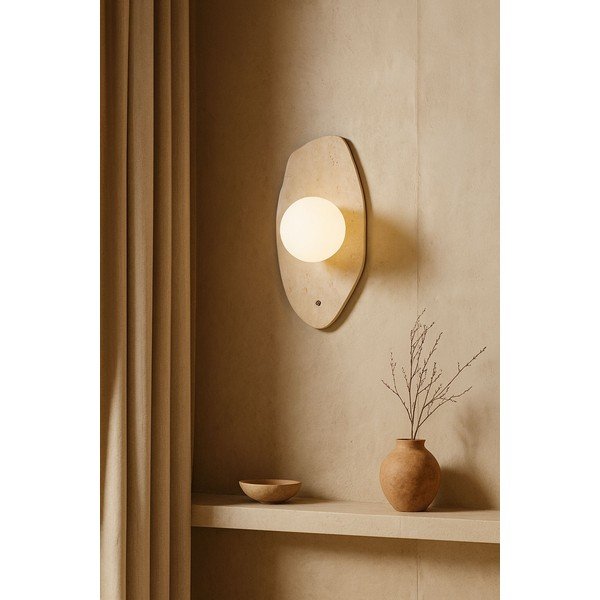 Lampada da parete beige in pietra ø 10 cm Hilde – Opviq lights-image-1