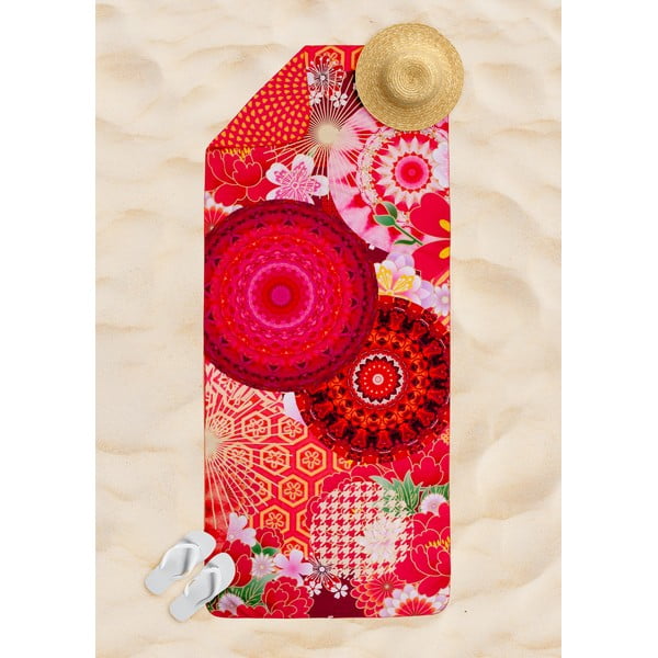 Telo mare rosso ad asciugatura rapida 50x100 cm - HIP-image-1