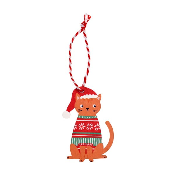 Decorazione per albero di natale in legno 5 cm Ginger Cat – Rex London-image-3