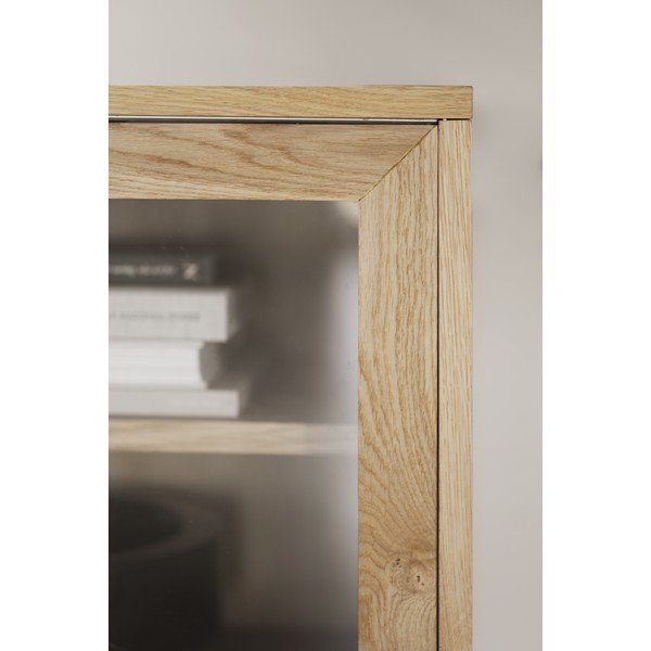 Vetrina in rovere con ante scorrevoli in colore naturale 170x75 cm Hazelton - Rowico-image-1