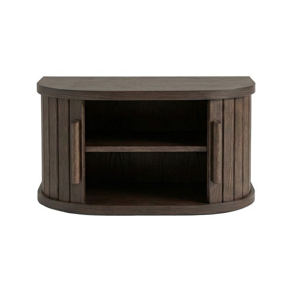 Comodino colore naturale scuro con effetto rovere da parete/con ripiani Meta – Unique Furniture-image-2