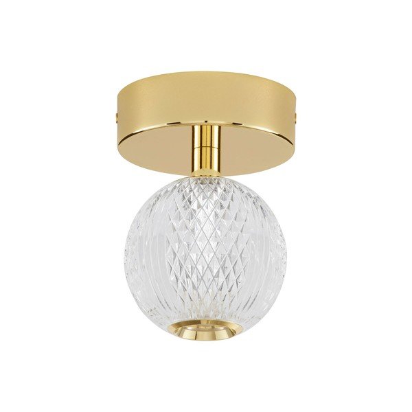 Plafoniera LED dorata in alluminio con paralume in vetro acrilico Brillante – Nova Luce