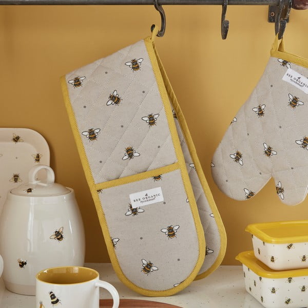 Presina doppia in cotone giallo-beige Bumble Bees - Cooksmart ®-image-1