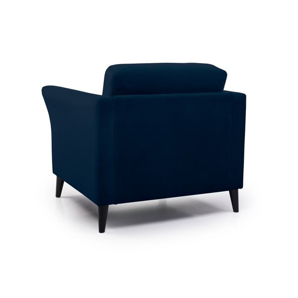 Poltrona blu scuro con rivestimento in velluto Eden – Scandic-image-3