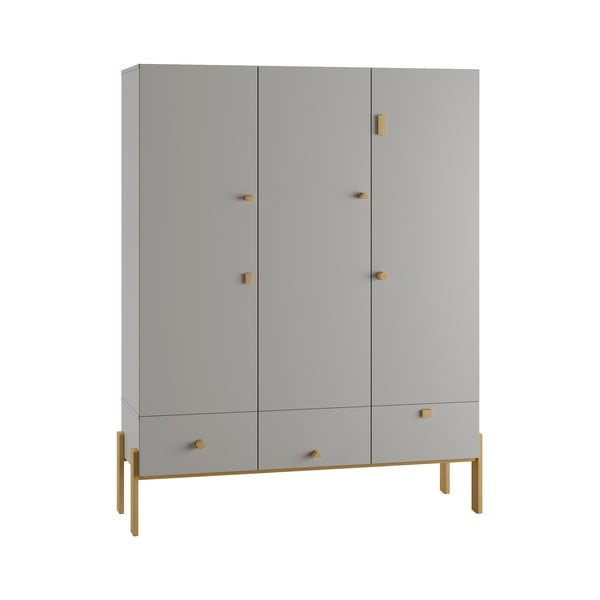 Armadio per bambini grigio chiaro 105x170 cm Cube - Pinio-image-3