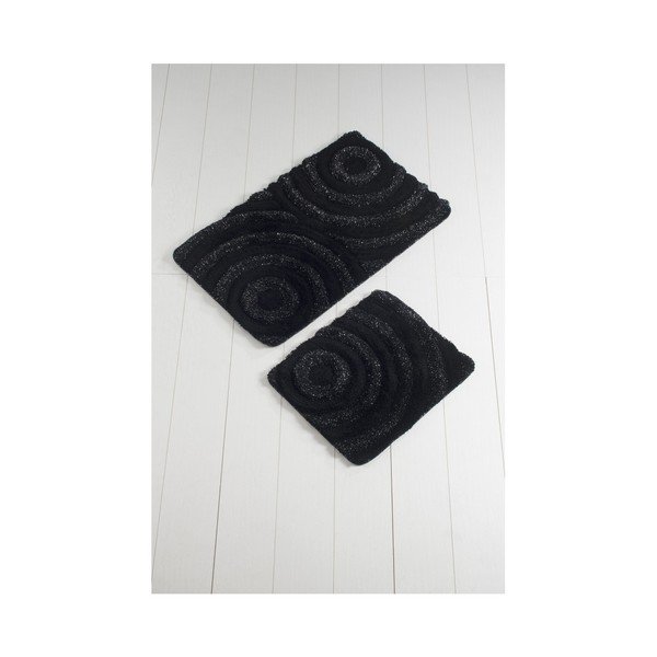 Set di 2 tappetini da bagno neri Duro Lento - Foutastic