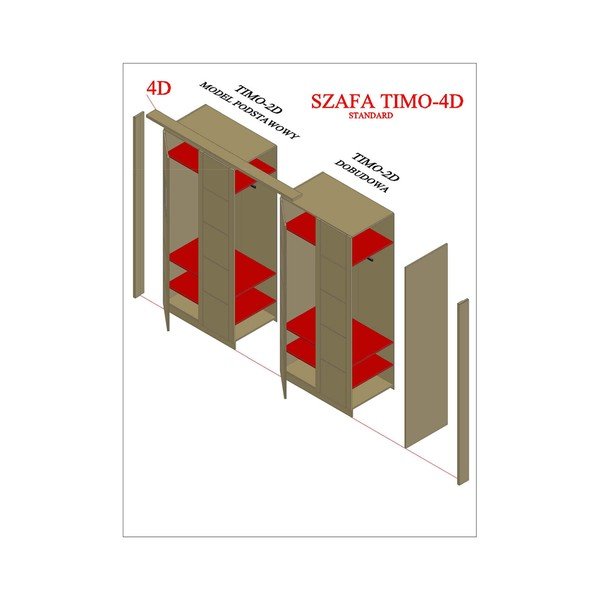 Armadio bianco in faggio massiccio 203x220 cm Timo – Olivia Living-image-1