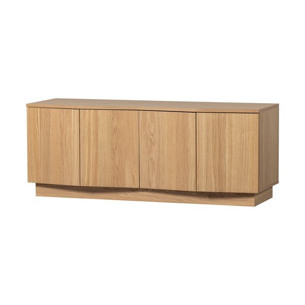 Mobile TV di colore naturale in rovere massiccio 133x52x45 cm Zuma – WOOOD-image-2