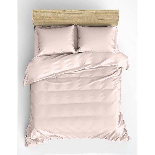 Set copripiumino e federa beige in raso di cotone per letto matrimoniale/per letto esteso 240x220 cm Elegant – Mijolnir-image-2
