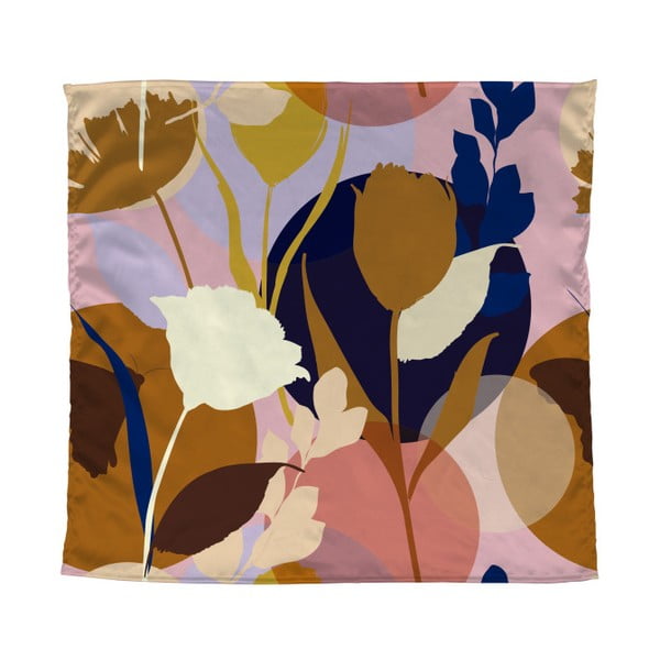 Foulard colorato Fiori, 55 x 55 cm Pink Flowers - Madre Selva