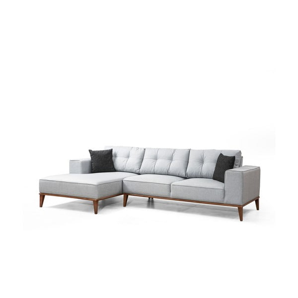 Divano angolare in grigio chiaro allungabile (con penisola a sinistra/con chaise lounge) Montana – Balcab Home-image-3