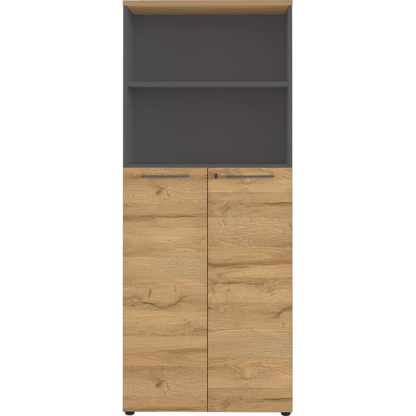 Cassettiera alta in rovere naturale antracite 80x197 cm Agenda - Germania