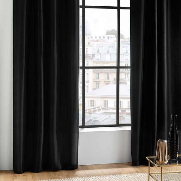 Tenda nera in microsatinato 140x240 cm Shana – douceur d'intérieur-image-1