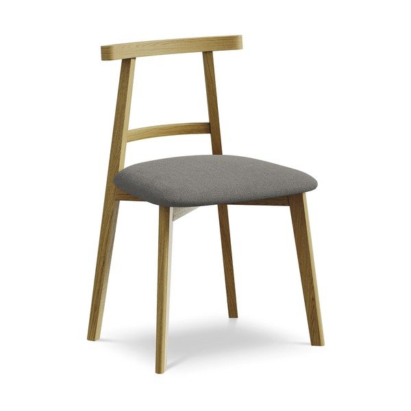 Sedia da pranzo grigia in legno massiccio Ohelo – Makamii