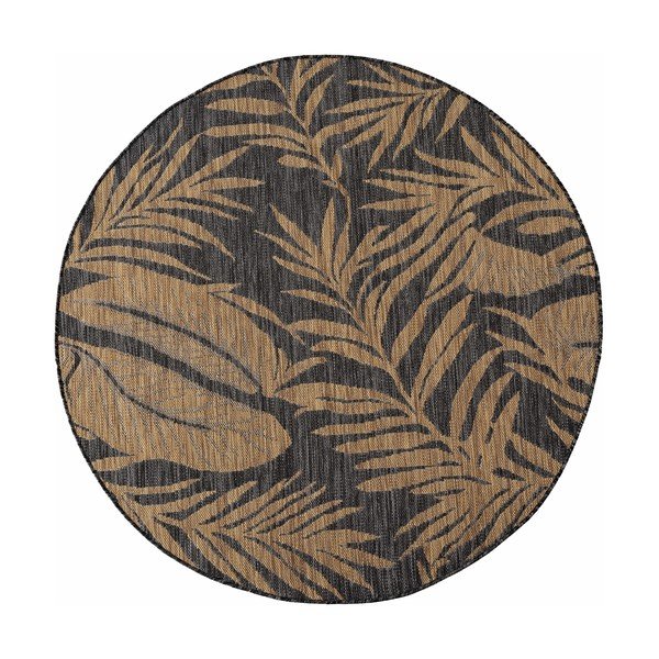 Tappeto da interno/esterno rotondo nero/marrone ø 160 cm Mira 1451 – Ayyildiz Carpets