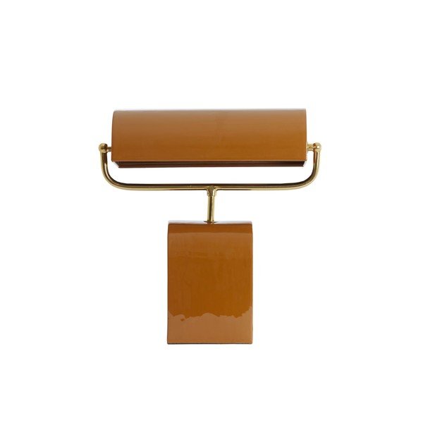 Lampada da tavolo arancione in metallo (altezza totale 38 cm) Cardona – Light & Living-image-3