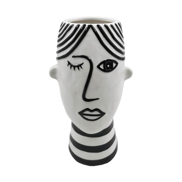 Vaso in porcellana bianco/nero Face - Mauro Ferretti