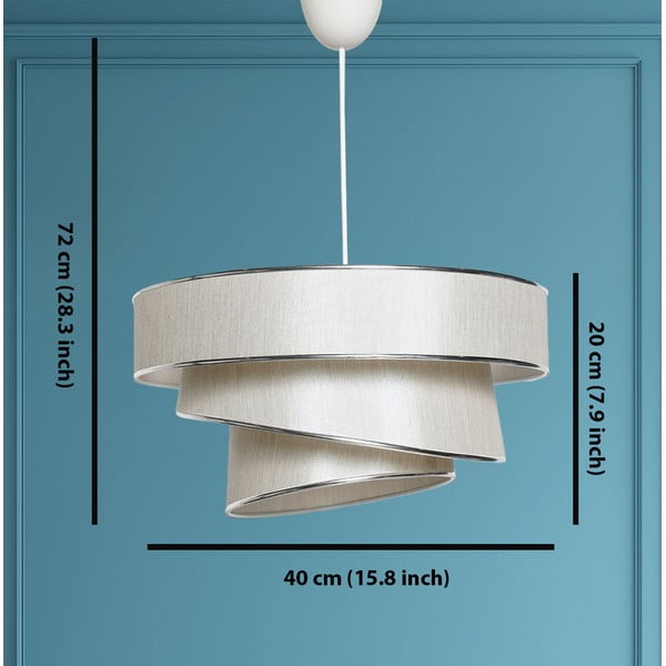 Lampadario color crema/argentato con paralume in tessuto ø 40 cm Couper – Opviq lights-image-2