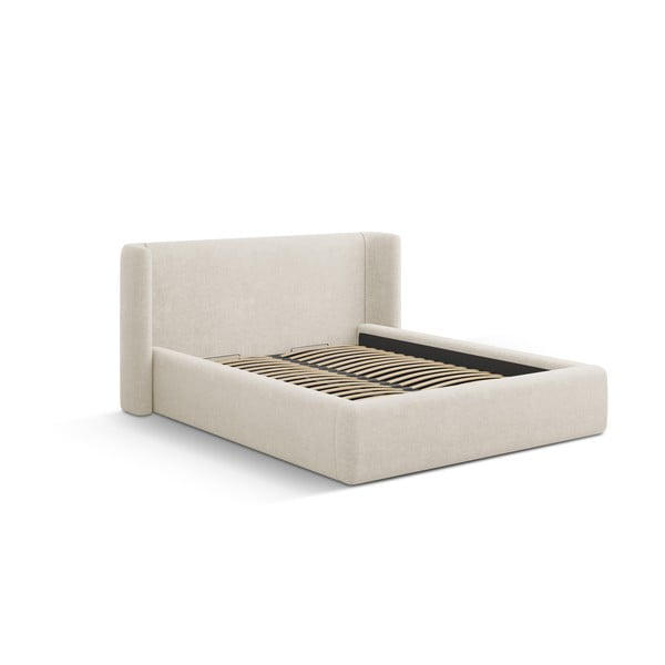 Letto matrimoniale imbottito color crema con contenitore con rete inclusa 180x200 cm Jason – Windsor & Co Sofas-image-4
