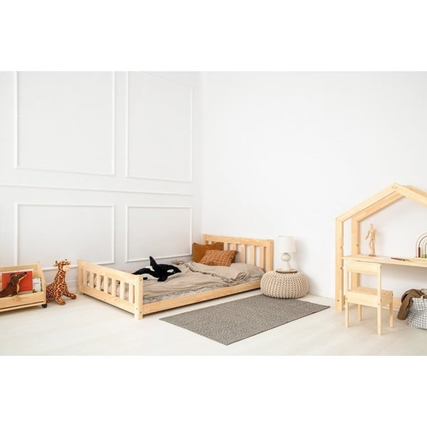 Letto per bambini in legno di pino di colore naturale 120x200 cm CPN - Adeko-image-1