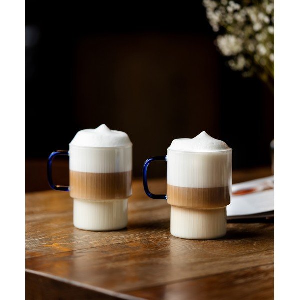 Tazze in set per cappuccino blu in vetro 2 pz 350 ml Livio – Vialli Design-image-1