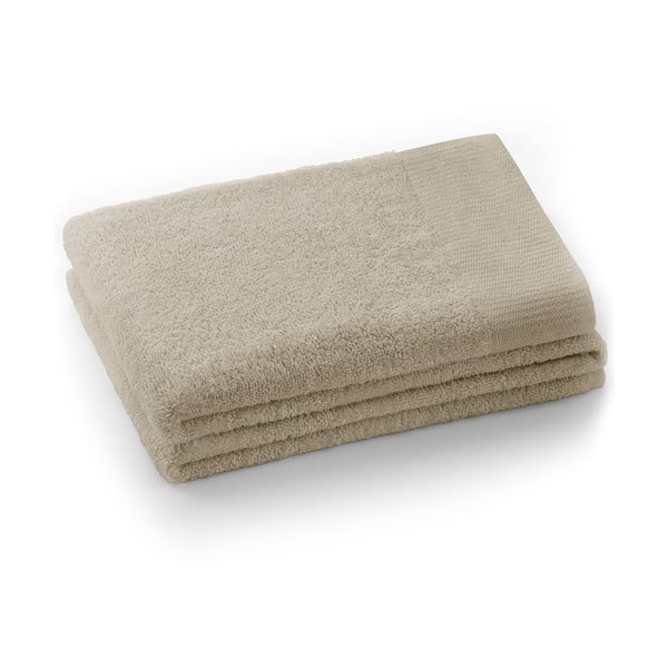 Asciugamano beige in spugna di cotone 70x140 cm Amari - AmeliaHome