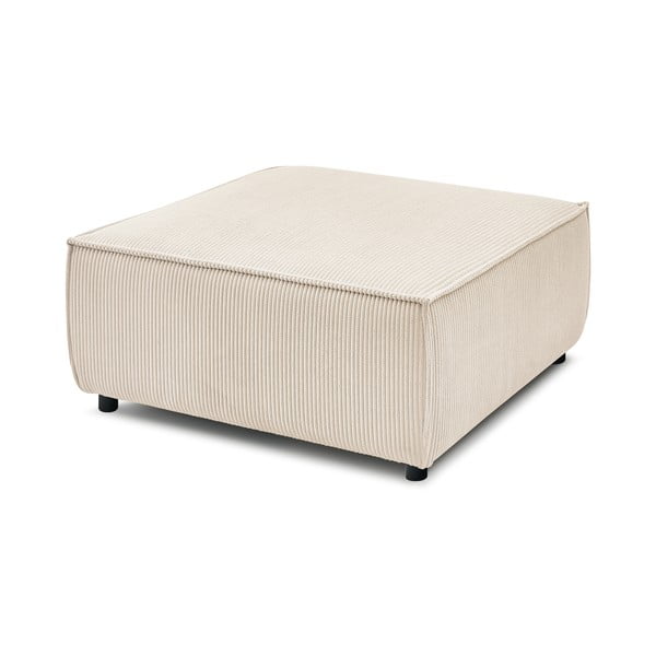 Pouf in velluto a coste color crema Nihad modular - Bobochic Paris